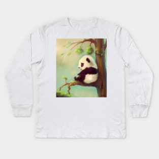 Sad panda Kids Long Sleeve T-Shirt